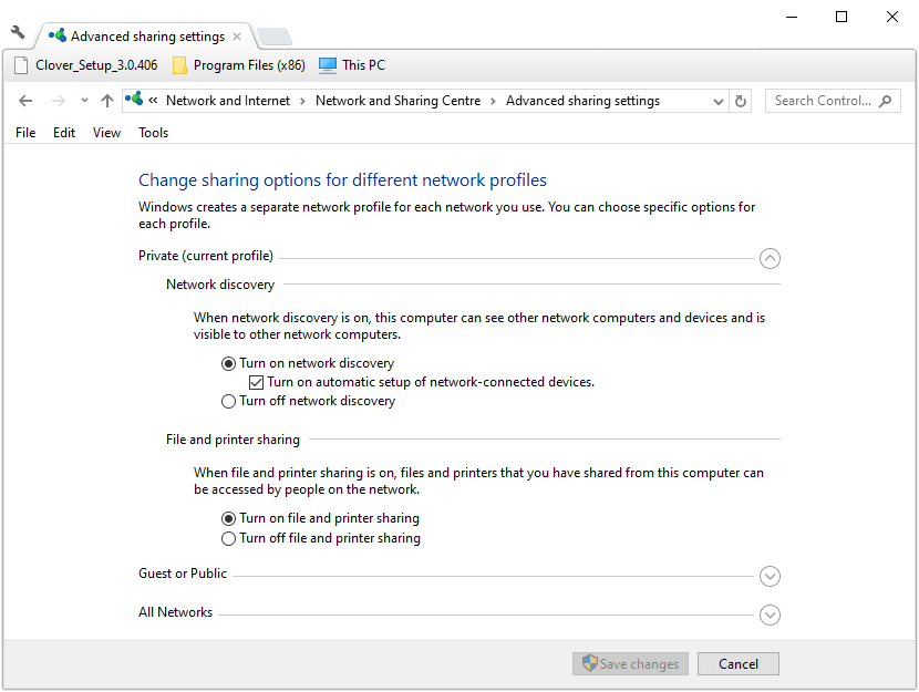 Erweiterte Freigabeeinstellungen Windows-Server wird nicht im Netzwerk angezeigt