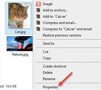 Розташування файлу Провідник файлу Клацніть правою кнопкою миші на властивостях файлу Jpg або Mp4