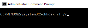خطأ صفحة cHKDSK في منطقة غير مقسمة على نظام التشغيل Windows 10