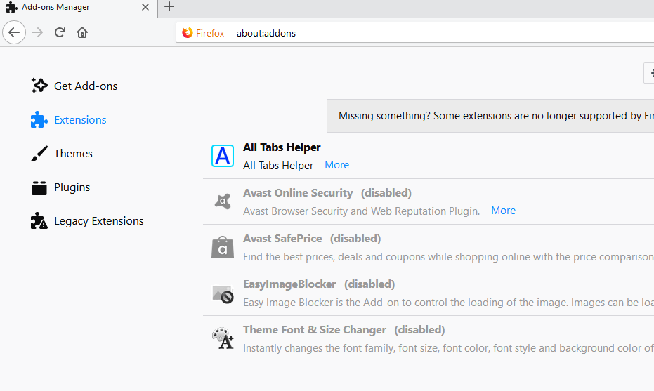 Страница надстроек Firefox Контент Adobe был заблокирован 