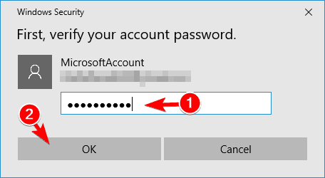 prieš pašalindami PIN kodą, patikrinkite savo „Microsoft“ paskyrą