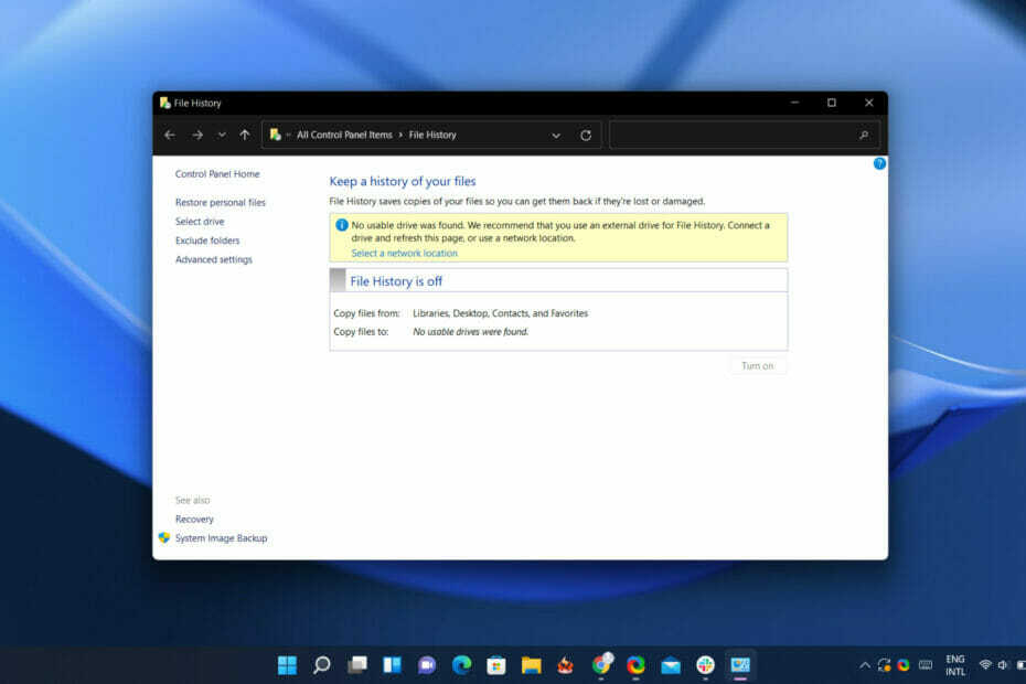 V sistemu Windows 11 ne morete več varnostno kopirati map z uporabo zgodovine datotek