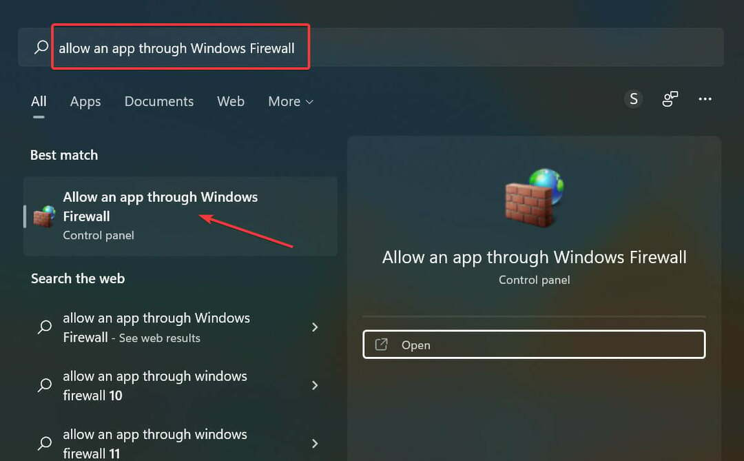 Lubage rakendusel Windowsi tulemüüri kaudu Windows 11 vpn aeglaseks muuta