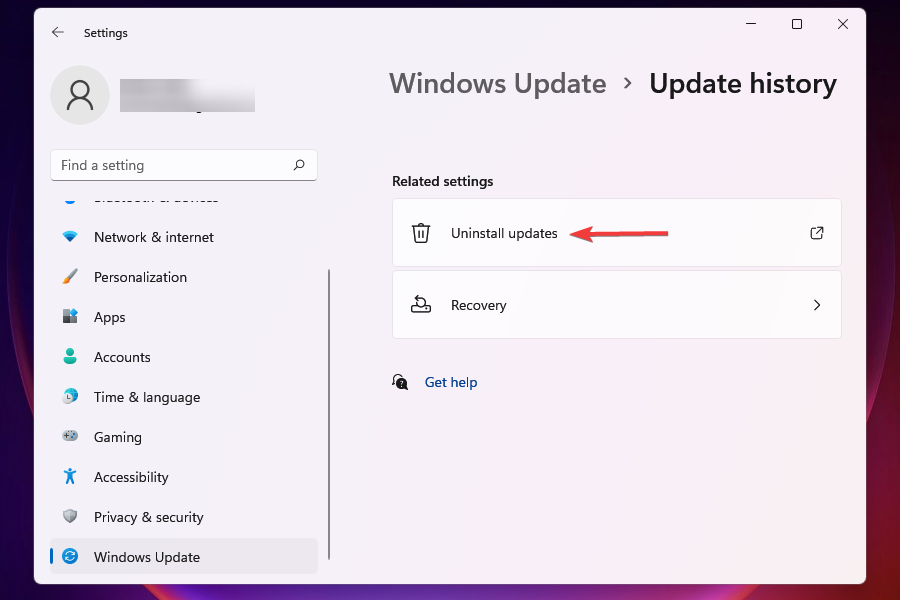 Copot pemasangan pembaruan untuk memperbaiki mouse dan keyboard tidak berfungsi di Windows 11