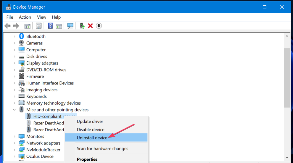 Windows 11 titreyen aygıt seçeneği faresini kaldır