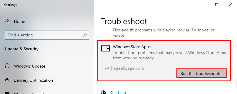 Risoluzione dei problemi delle app di Windows Store Min