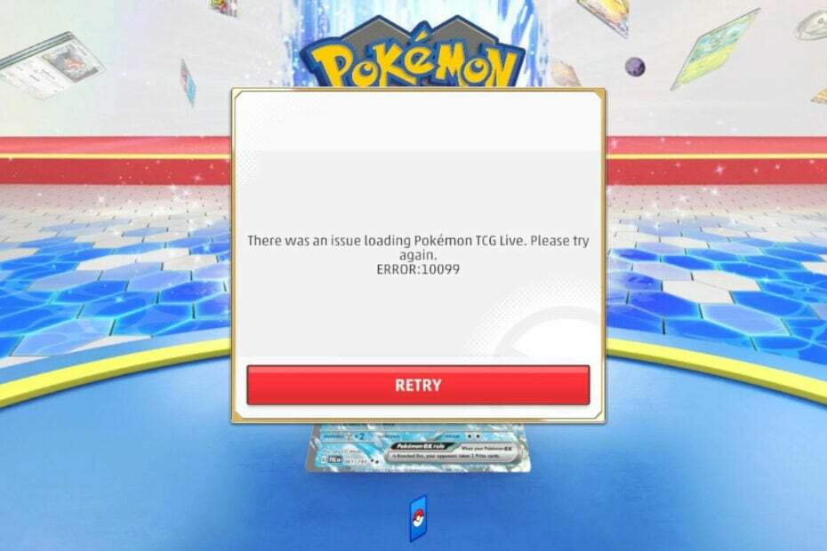 error 10099 en vivo de Pokémon TCG