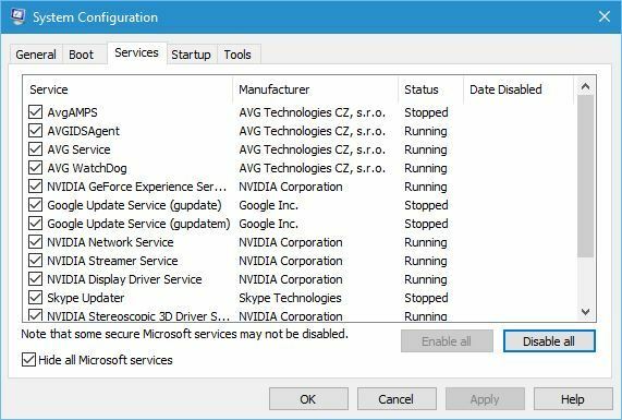 0x80010108-tümünü devre dışı bırak