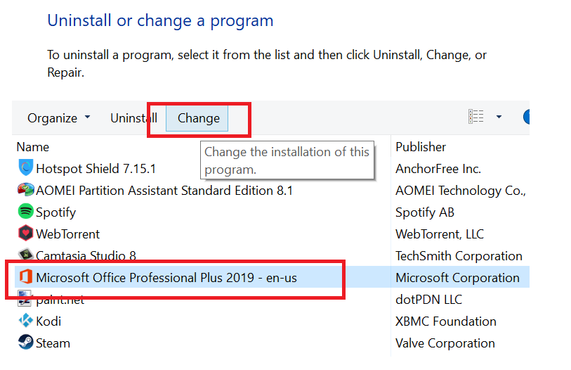 Popravite Microsoft Office