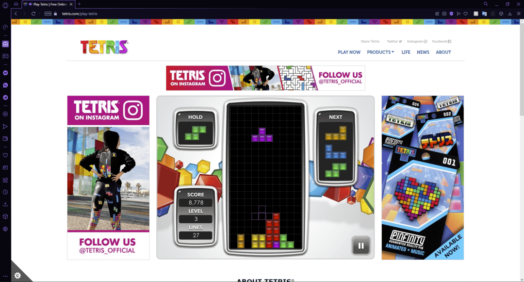 Επίσημο παιχνίδι Tetris.