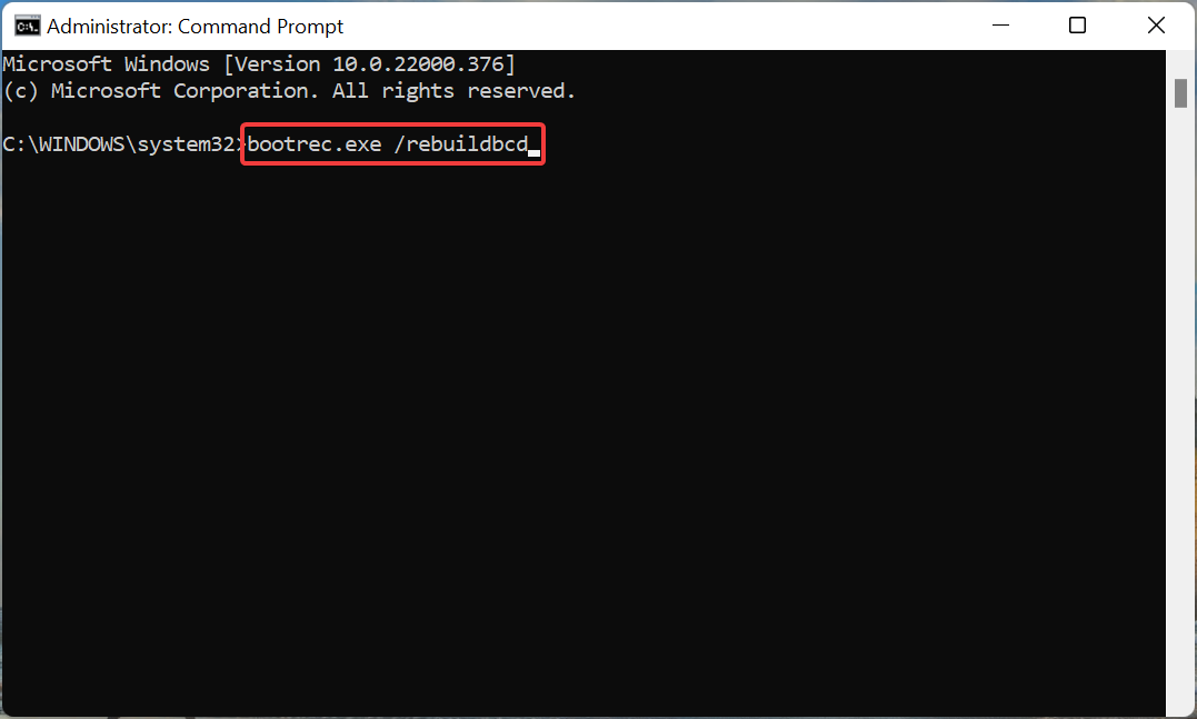 Execute o comando para corrigir o Windows 11 do srttrail.txt