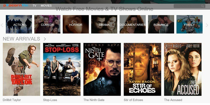 PopcornFlix для Windows 10 дозволяє безкоштовно дивитись фільми на своєму пристрої