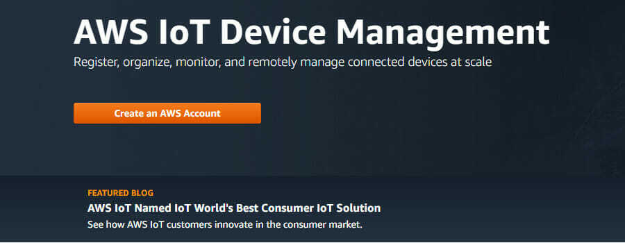 používať AWS IoT Device Management