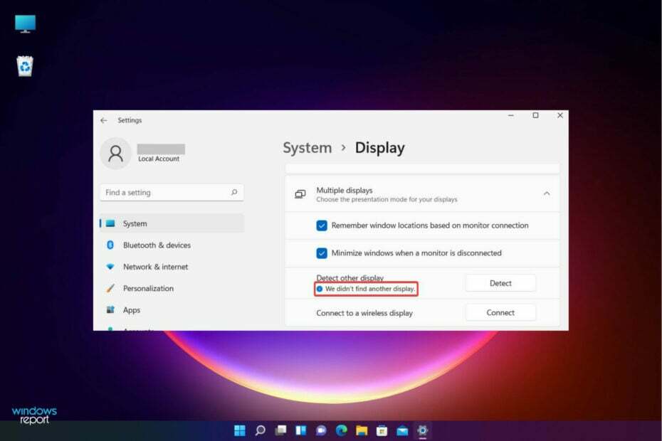 Windows 11 לא מזהה צג שני
