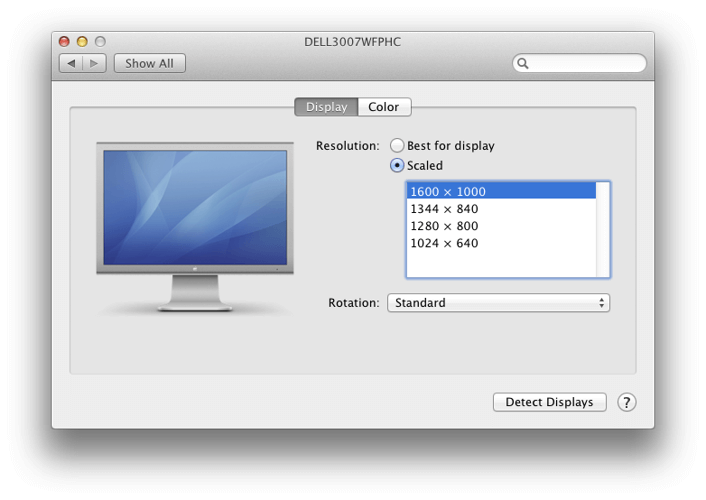 екран macbook збільшено з роздільною здатністю 