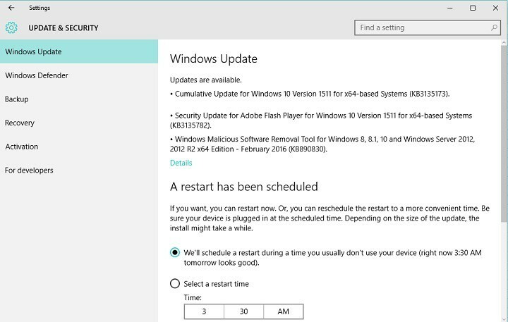 KB3135173 განაახლებს Windows 10 v1511– დან 10586.104 – მდე, აქ არის ახალი