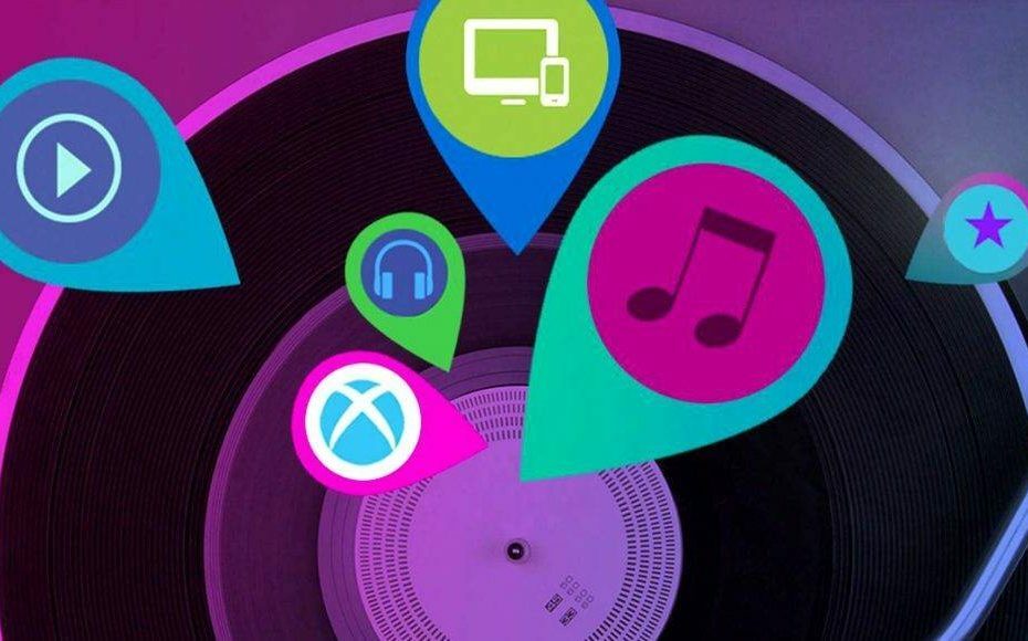 „Windows 10 Groove“ programa gauna muzikos transliaciją neprisijungus
