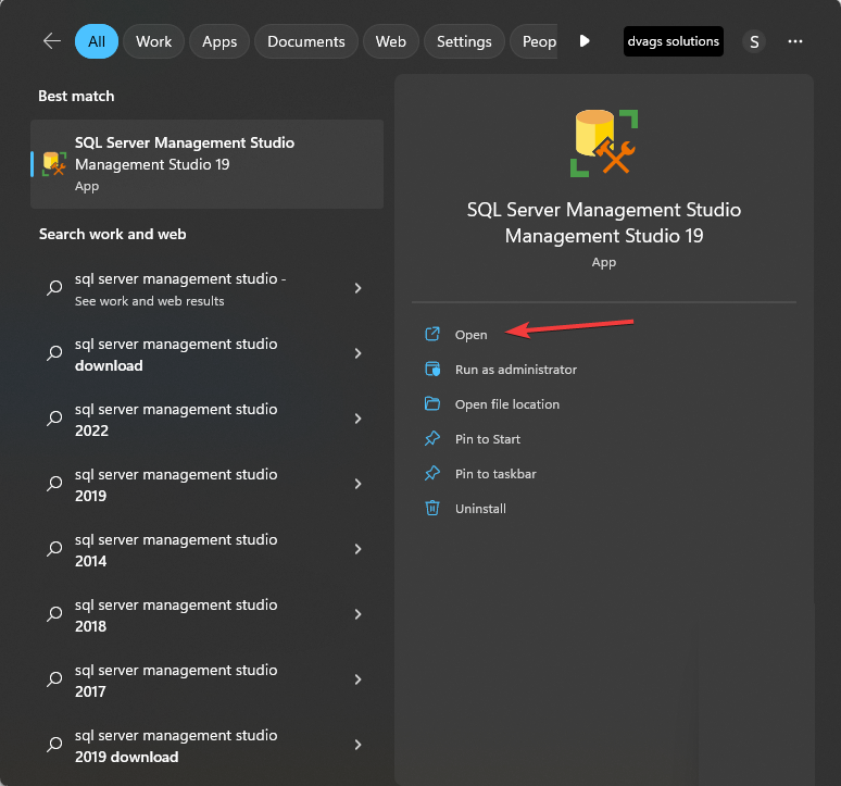 SQL management studio 0x80131501