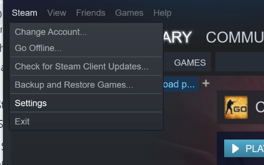 Steam ayarları otomatik güncellemeyi durdurur