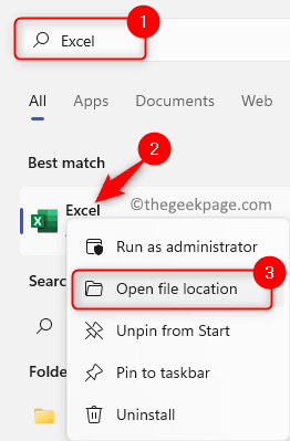 Clave de Windows Excel Abrir archivo Ubicación mín.