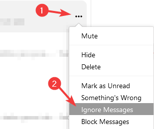 メッセージを無視するFacebookメッセンジャーメッセージを無視する