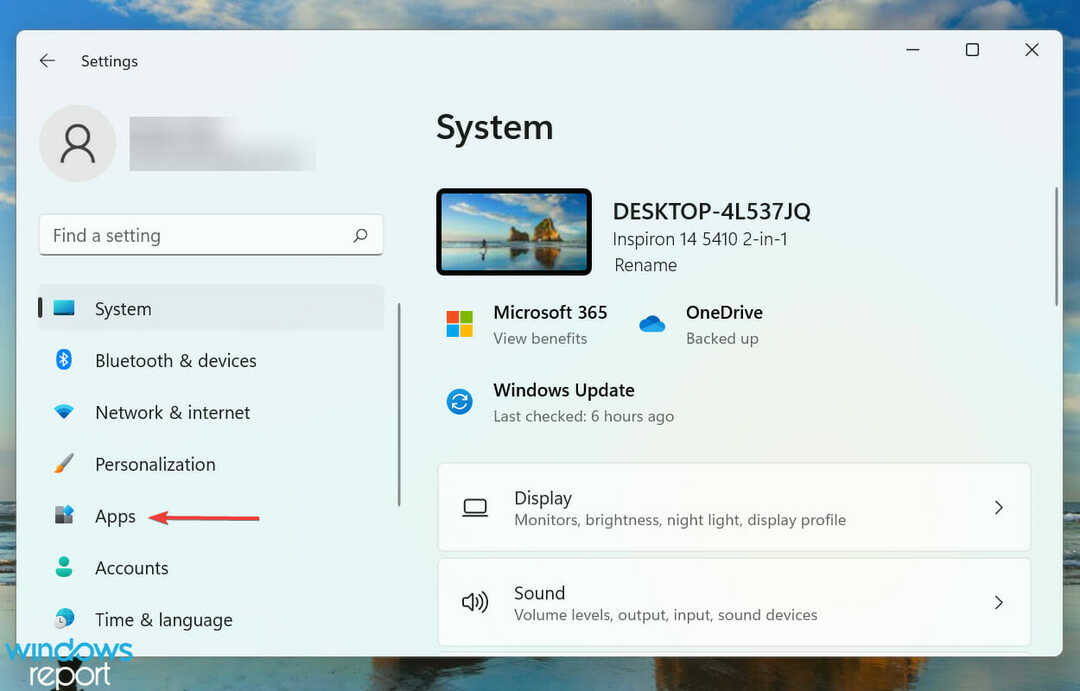 Tab aplikasi untuk memperbaiki kotak shutdown Windows 11