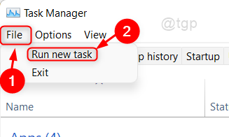Crea nuova attività da Task Manager