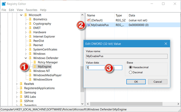„Windows 10 defender“ blokuoja nepageidaujamą programinę įrangą