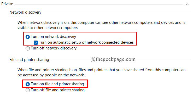 Configuración privada Net & int Min