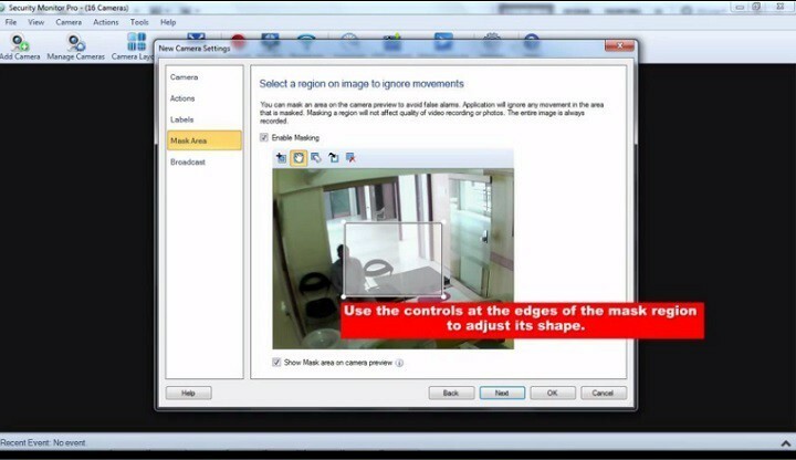 Perangkat lunak pengawasan video Monitor Keamanan Pro
