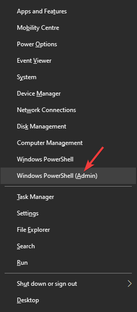 WinX-menu PowerShell - OneDrive Business-fejl 0x8004de90