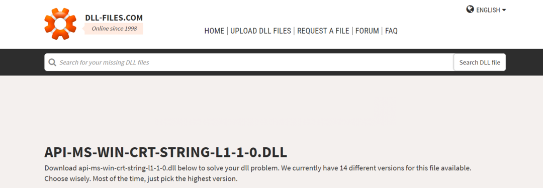 Scarica manualmente il file DLL api-ms-win-crt-string-l1-1-0.dll