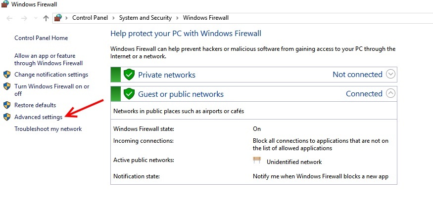 Як заблокувати певний порт у брандмауері Windows 10