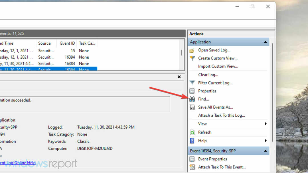 Знайти інструмент Windows Error Reporting Event ID 1001