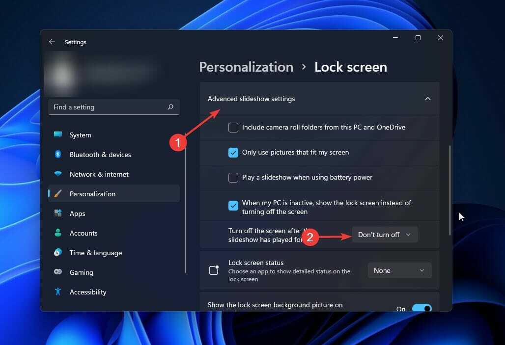 Розширене меню Windows 11, слайд-шоу блокування екрана не працює