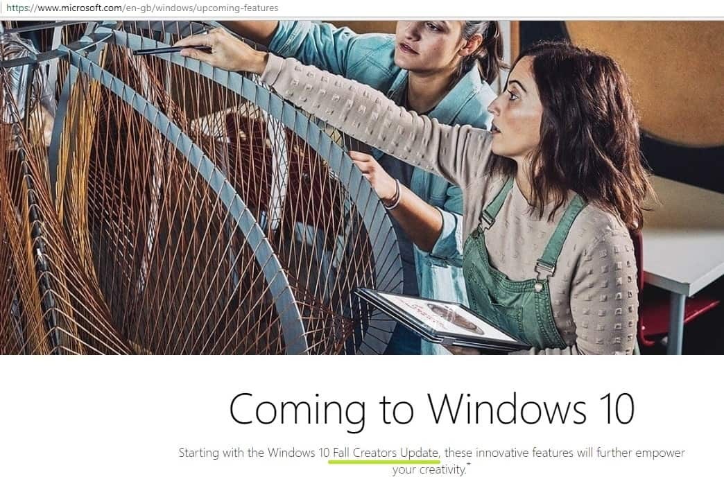 „Windows 10“ rudens kūrėjų atnaujinimas gali būti pasiektas tam tikrose šalyse