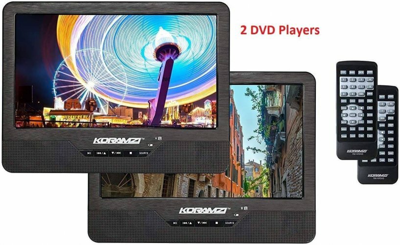 Koramzi Portable أفضل مشغل DVD محمول بشاشة مزدوجة