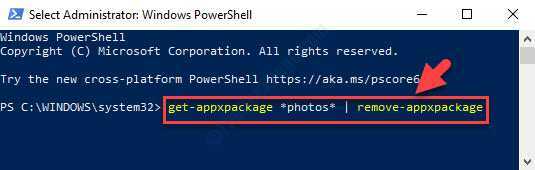 Windows Powershell (admin) Izvedite ukaz Enter