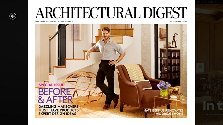 Architectural Digest Windows 8 Design-App