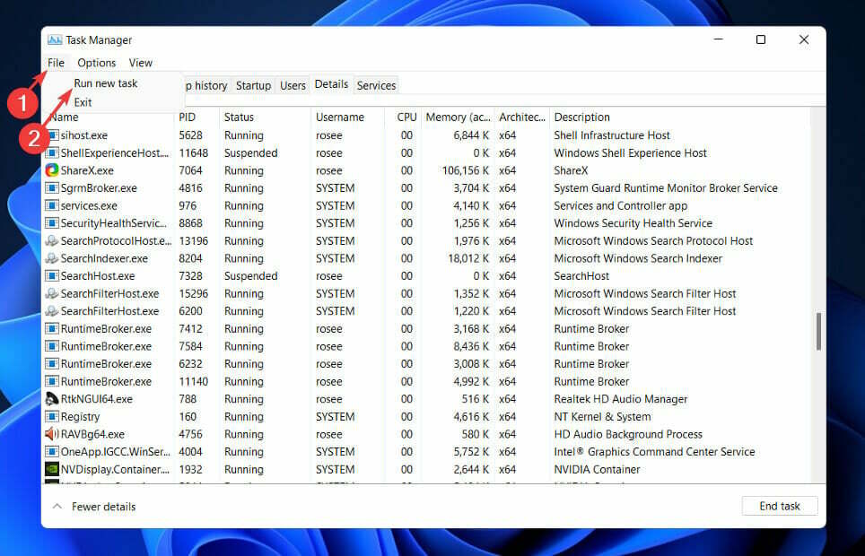Datei-Ausführen-Aufgabe Windows 11 Splitscreen funktioniert nicht