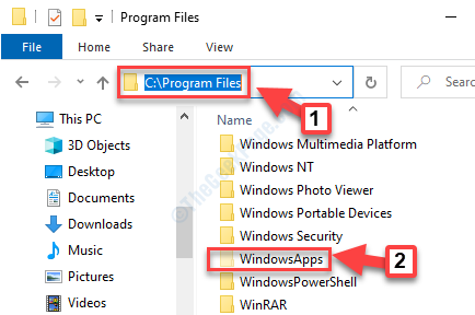 Datei-Explorer Dieser PC C Laufwerk Programmdateien Windows Apps
