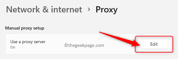 Ręczna konfiguracja sieci Internet Proxy Edytuj Min