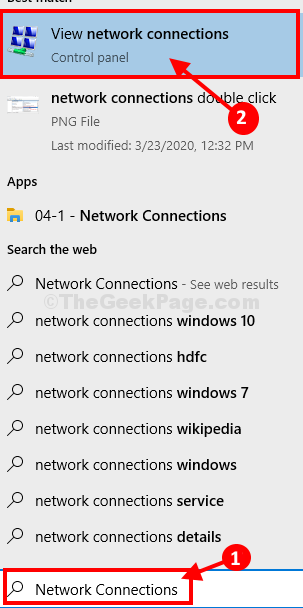 Vista de conexiones de red Nuevo