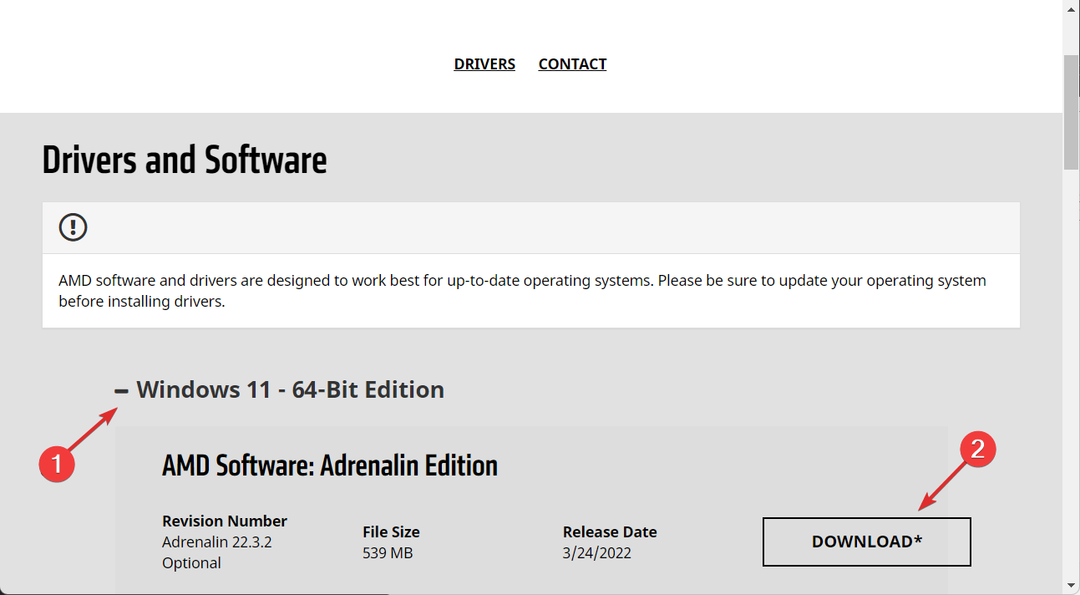 AMD graafikadraiveri allalaadimine opsüsteemis Windows 11