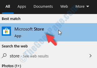 „Desktop“ Pradėti paieškos parduotuvę „Microsoft Store“ kairiuoju pelės mygtuku spustelėkite