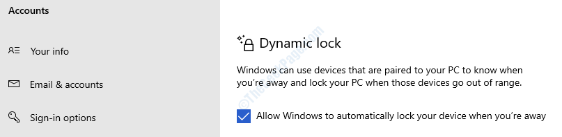 Windows 10 Dynamic Lock funktioniert nicht oder fehlt