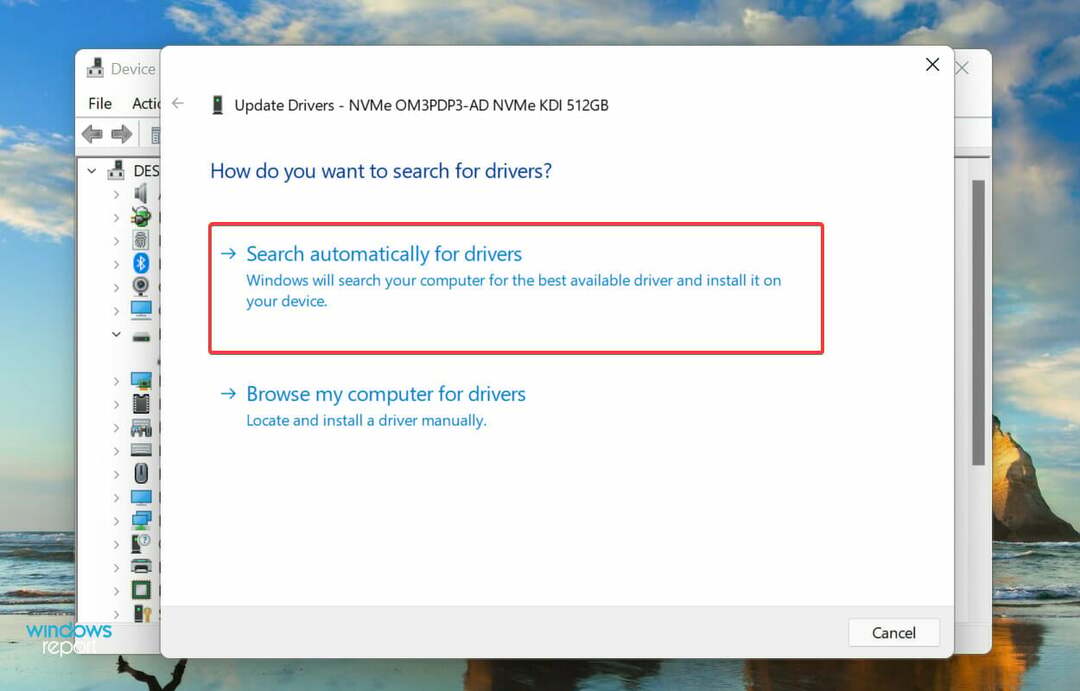 Cerca automaticamente i driver per correggere Windows 11 che non riconosce ssd