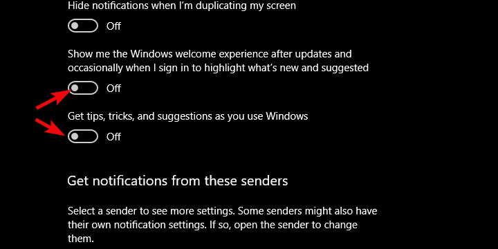 disabilita la probabilità di consigliare Windows 10 a un amico o un collega