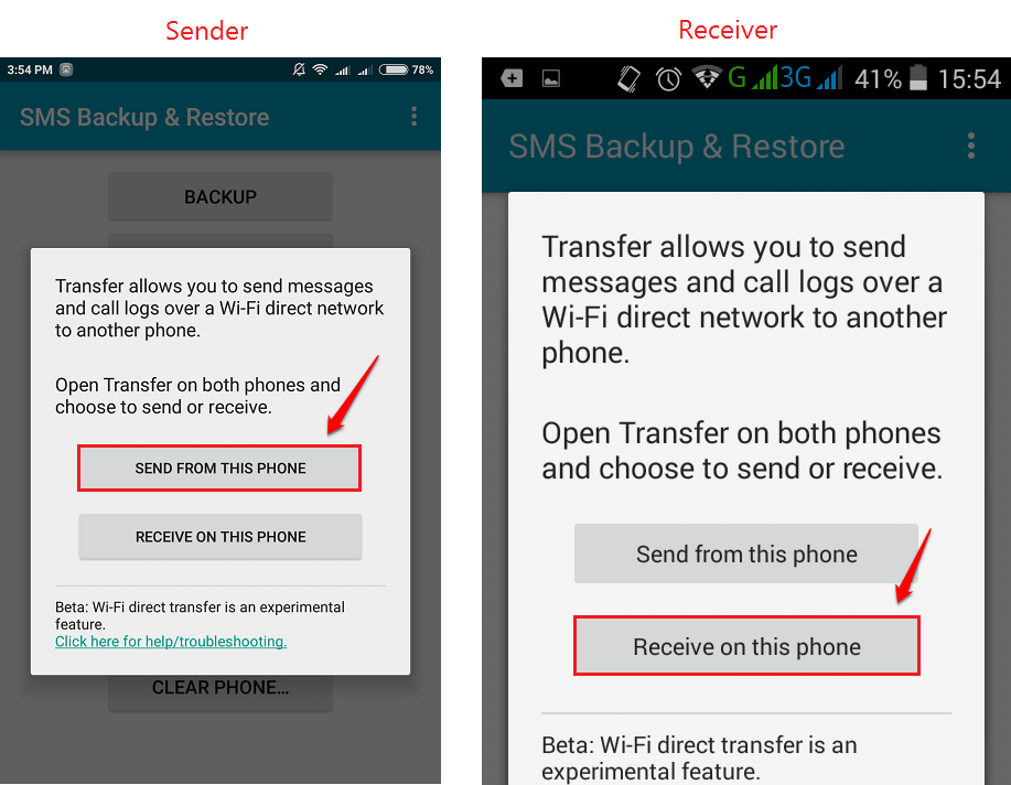 Cara Mentransfer log Panggilan / pesan SMS Dari Satu Ponsel Android Ke Yang Lain