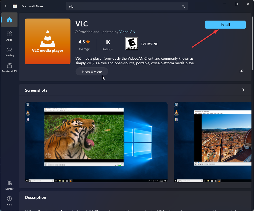 Installer VLC - hvordan installere programvare uten administratorrettigheter Windows 11